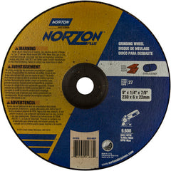 9″ × 1/4″ × 7/8″ NorZon Plus Non-Woven Depressed Center Wheel Type 27 - Exact Tooling