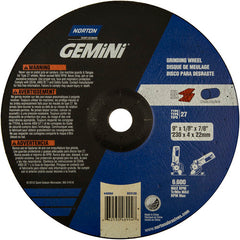 9″ × 1/8″ × 7/8″ Gemini Non-Woven Depressed Center Wheel Type 27 24 Grit Aluminum Oxide - Exact Tooling