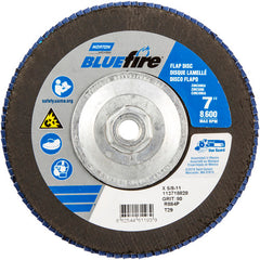 7″ × 1/4″ × 5/8″ NorZon BlueFire R884 Flap Disc Type 29 Conical 80 Grit - Exact Tooling