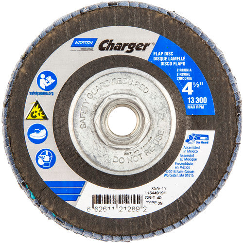 4-1/2″ × 1/4″ × 5/8″ Charger R822 Flap Disc Type 29 Conical 40 Grit - Exact Tooling