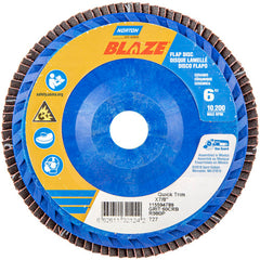 6 × 7/8″ Blaze Plastic Flat Flap Disc Type 27 60 Grit R980P Premium Ceramic Alumina - Exact Tooling