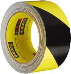 3M - Black & Yellow Striped Anti-Slip Vinyl Tape - 48" Wide x 108' Long, General Traffic - Exact Tooling