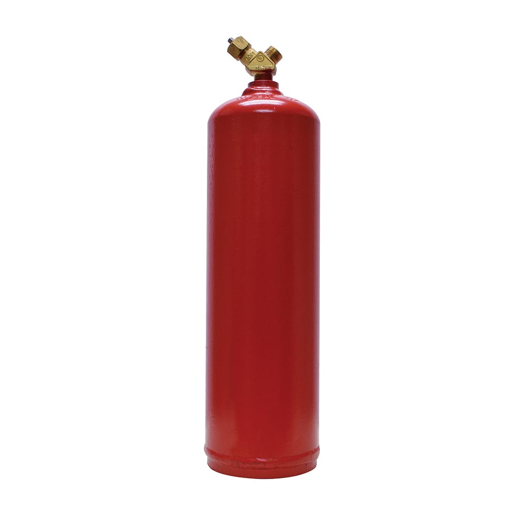 Made in USA - Oxygen/Acetylene Torch Accessories; Type: Acetylene Tank ; Gas Type: Acetylene ; Diameter (Inch): 4 ; Container Size: 10 Cu. Ft. ; CGA Inlet Connection: 200 ; Color: Red - Exact Tooling
