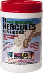 Hercules - Pre-Moistened Hand Cleaning Wipes - Canister, 12" x 10" Sheet Size, White - Exact Tooling