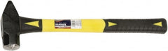 Ability One - 2 Lb Head Forged Steel Cross Pein Hammer - Fiberglass Handle with Grip, 1-3/4" Face Diam, 16" OAL - Exact Tooling