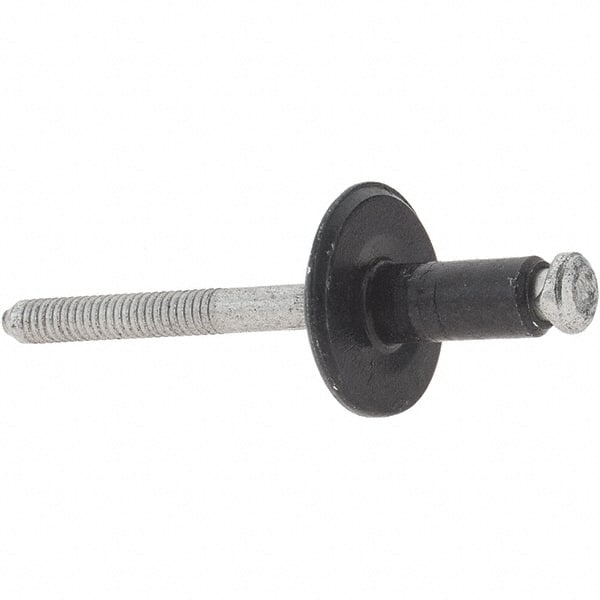 Value Collection - Large Flange Head Aluminum Peel Blind Rivet - Aluminum Mandrel, 1/8" to 21/64" Grip, 3/4" Head Diam, - Exact Tooling