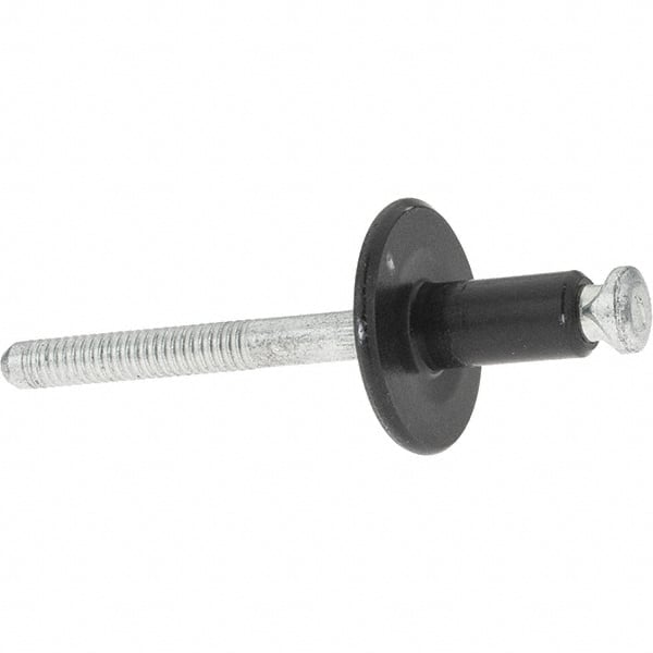 Value Collection - Large Flange Head Aluminum Peel Blind Rivet - Steel Mandrel, 3/32" to 9/64" Grip, 3/4" Head Diam, - Exact Tooling