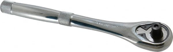 Proto - 1/2" Drive Pear Head Quick-Release Ratchet - Chrome Finish, 10-1/2" OAL, 45 Gear Teeth, Standard Head - Exact Tooling