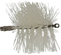 Schaefer Brush - 4-1/2" Long x 6" Diam Nylon Tube Brush - Single Spiral, 7" OAL, 0.045" Filament Diam, 1/4" Shank Diam - Exact Tooling