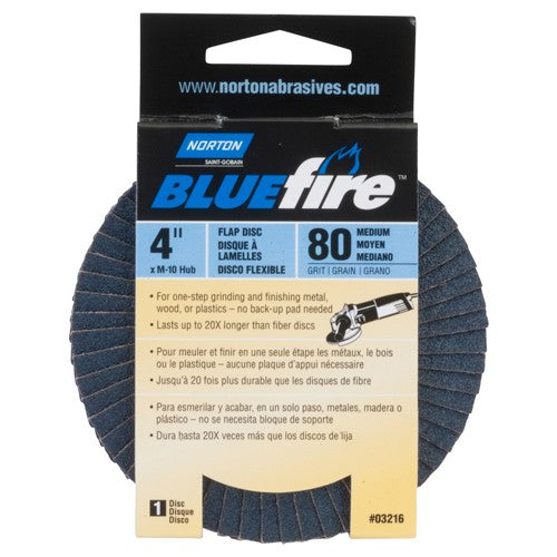 4″ × 5/8″ Flap Disc BlueFire Type 29 Fiberglass Plate 80 Grit - Exact Tooling