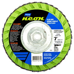 7″ × 1/4″ × 5/8″-11 Neon R766 Flap Disc Type 27 Flat 36 Grit - Exact Tooling
