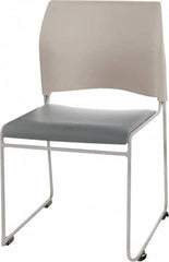 NPS - Vinyl Blue Stacking Chair - Silver Frame, 20" Wide x 19-1/4" Deep x 30" High - Exact Tooling