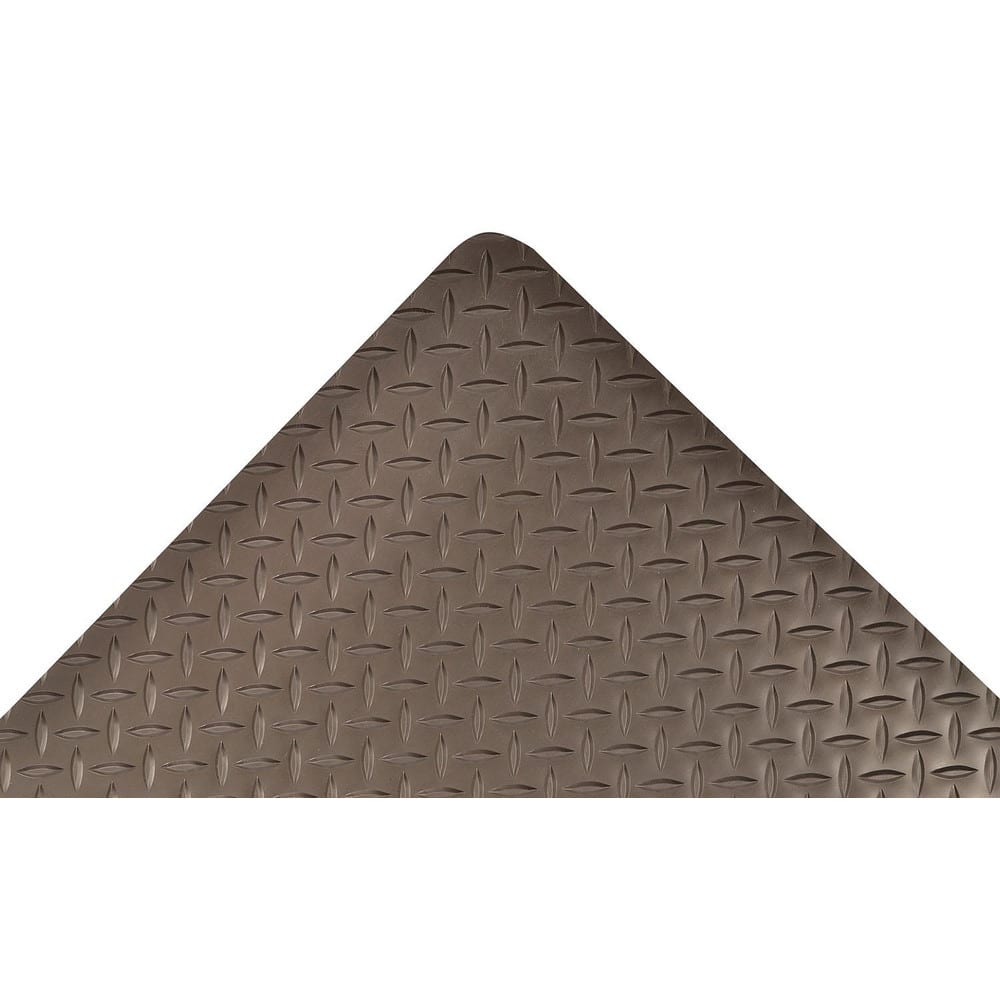 Anti-Fatigue Mat: 36.0000″ Length, 24.0000″ Wide, 9/16″ Thick, Nitrile Rubber, Beveled Edge, Heavy Duty Diamond Plates, Black, Dry