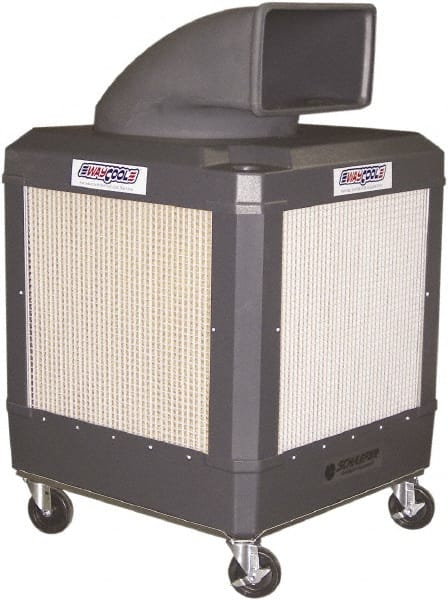 Schaefer Ventilation Equipment - 24 Gal Capacity, 1 hp, 2,460 & 1,660 CFM Evaporative Cooler - 13.7 Amp Rating, 115 Volts, 2 Speed - Exact Tooling