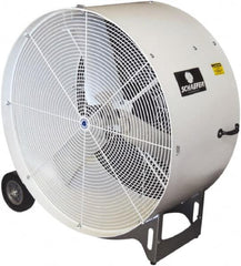 Schaefer Ventilation Equipment - 42" Blade, 3/4 hp, 10,900 & 16,600 CFM, Industrial Circulation Fan - Portable with Wheels, 2 Speed - Exact Tooling