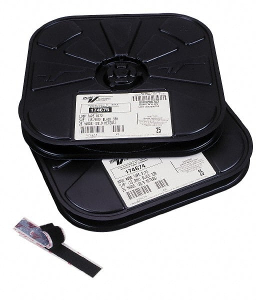 VELCRO Brand - 5/8" Wide x 10 Yd Long Sew On Hook & Loop Roll - Continuous Roll, Black - Exact Tooling