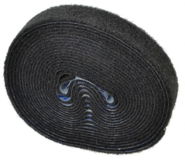 VELCRO Brand - 1" Wide x 5 Yd Long Adhesive Backed Loop Roll - Continuous Roll, Black - Exact Tooling