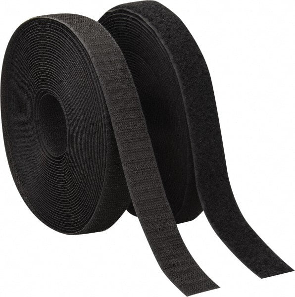 VELCRO Brand - 1" Wide x 10 Yd Long Sew On Hook & Loop Roll - Continuous Roll, Black - Exact Tooling