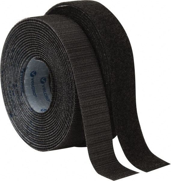 VELCRO Brand - 1" Wide x 5 Yd Long Adhesive Backed Hook & Loop Roll - Continuous Roll, Black - Exact Tooling