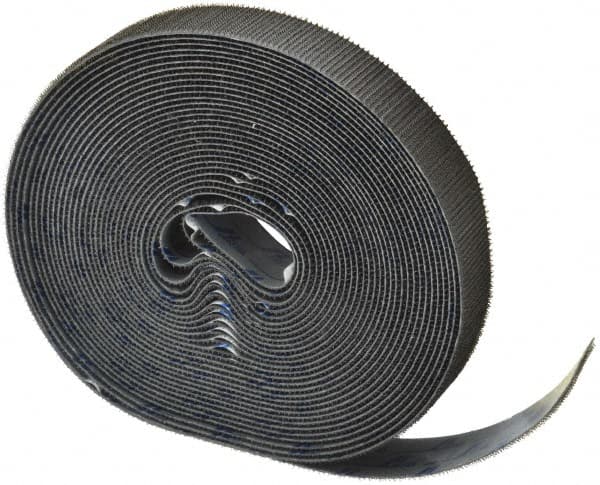 VELCRO Brand - 1" Wide x 10 Yd Long Adhesive Backed Hook & Loop Roll - Continuous Roll, Black - Exact Tooling