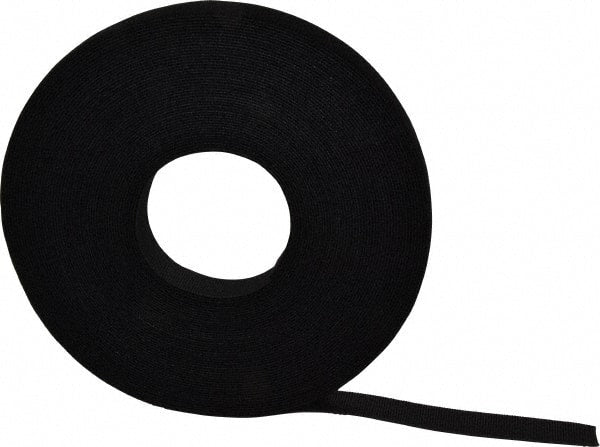 VELCRO Brand - 1" Wide x 25 Yd Long Self Fastening Tie/Strap Hook & Loop Roll - Continuous Roll, Black - Exact Tooling
