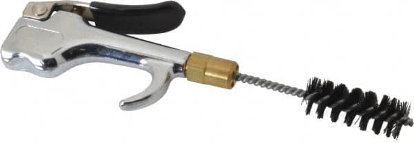 Coilhose Pneumatics - 150 Max psi Brush Tip Thumb Lever Blow Gun - 1/4 NPT, 4-1/2" Tube Length, Zinc Body, Brass Tip, Nylon Brush - Exact Tooling