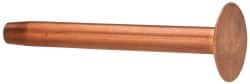 Made in USA - #12 Wire Body Diam, Flat Copper Belt Rivet with Washer - 1-1/4" Length Under Head, 3/8" Head Diam - Exact Tooling