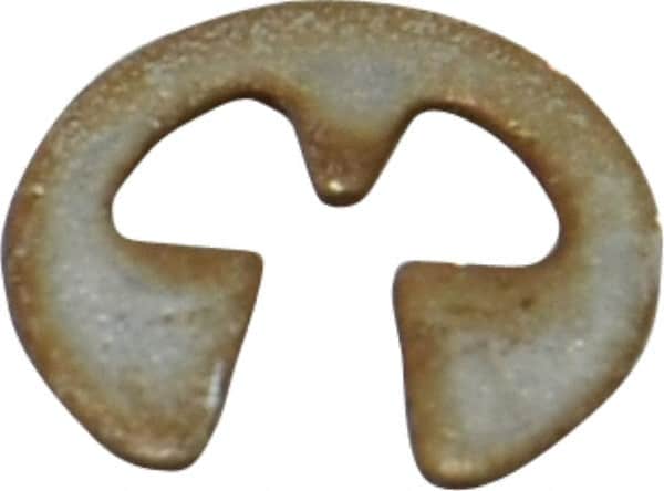 Rotor Clip - 0.079" Groove Diam, 7/64" Shaft Diam, Zinc Yellow Dichromate Steel, E Style External Retaining Rings - 0.02" Groove Width, 0.015" Groove Depth, 0.015" Ring Thickness, Grade 1060-1090 - Exact Tooling