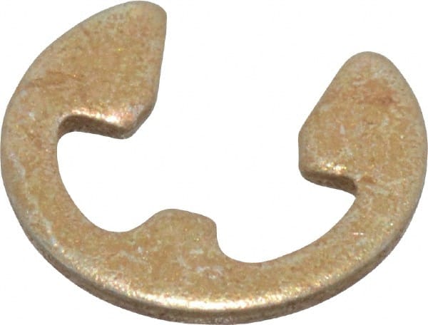 Rotor Clip - 0.127" Groove Diam, 11/64" Shaft Diam, Zinc Yellow Dichromate Steel, E Style External Retaining Rings - 0.029" Groove Width, 0.022" Groove Depth, 0.025" Ring Thickness, Grade 1060-1090 - Exact Tooling