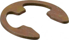Rotor Clip - 0.343" Groove Diam, 7/16" Shaft Diam, Zinc Yellow Dichromate Steel, E Style External Retaining Rings - 0.039" Groove Width, 0.047" Groove Depth, 0.035" Ring Thickness, Grade 1060-1090 - Exact Tooling