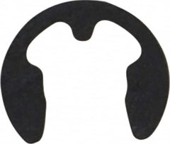 Rotor Clip - 6mm Groove Diam, 7 to 9mm Shaft Diam, Phosphate & Oil Steel, E Style External Retaining Rings - 0.74mm Groove Width, 0.7mm Ring Thickness, Grade 1060-1090 - Exact Tooling