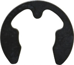 Rotor Clip - 8mm Groove Diam, 9 to 12mm Shaft Diam, Phosphate & Oil Steel, E Style External Retaining Rings - 1.05mm Groove Width, 1mm Ring Thickness, Grade 1060-1090 - Exact Tooling