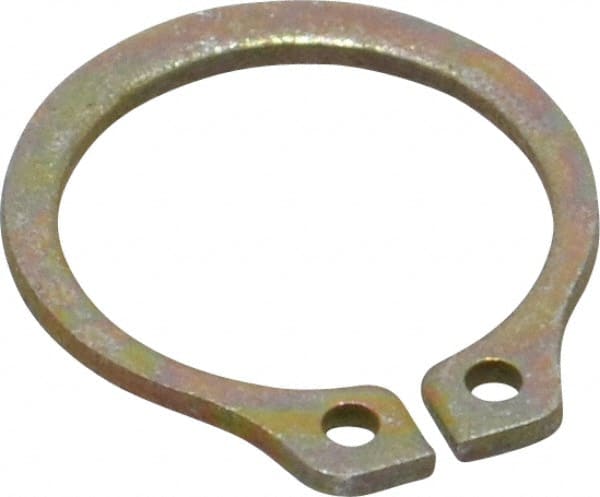 Rotor Clip - 0.468" Groove Diam, 1/2" Shaft Diam, Zinc Yellow Dichromate Steel, Snap External Retaining Rings - 0.039" Groove Width, 0.016" Groove Depth, 0.035" Ring Thickness, Grade 1060-1090 - Exact Tooling