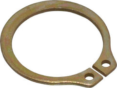 Rotor Clip - 0.559" Groove Diam, 19/32" Shaft Diam, Zinc Yellow Dichromate Steel, Snap External Retaining Rings - 0.039" Groove Width, 0.017" Groove Depth, 0.035" Ring Thickness, Grade 1060-1090 - Exact Tooling