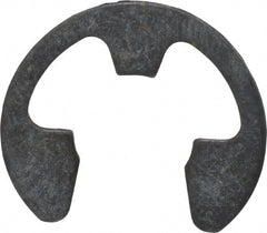 Rotor Clip - 0.303" Groove Diam, 3/8" Shaft Diam, Phosphate Steel, Bowed E Style External Retaining Rings - 0.06" Groove Width, 0.036" Groove Depth, 0.035" Ring Thickness, Grade 1060-1090 - Exact Tooling
