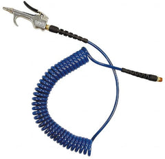 Coilhose Pneumatics - 3/16" ID Hose & Blow Gun Assembly - 15' Long Hose, 1/4" Inlet, MPT Thread - Exact Tooling