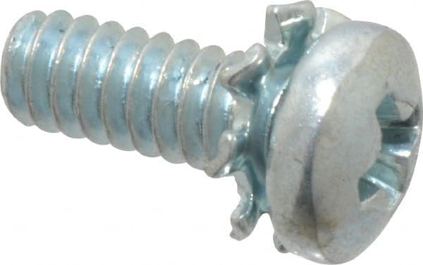 Value Collection - #4-40 UNC, 5/16" Length Under Head Phillips Drive Machine Screw - Pan Head, Grade J82 Steel, Zinc-Plated Finish, External Tooth - Exact Tooling