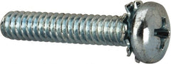 Value Collection - #10-24 UNC, 1" Length Under Head Phillips Drive Machine Screw - Pan Head, Grade J82 Steel, Zinc-Plated Finish, External Tooth - Exact Tooling