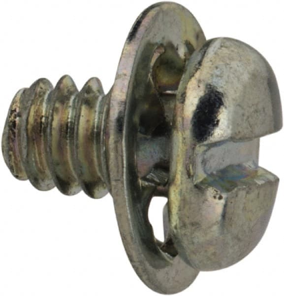 Value Collection - #4-40 UNC, 3/16" Length Under Head Slotted Drive Machine Screw - Pan Head, Grade J82 Steel, Zinc-Plated Finish, Internal Tooth - Exact Tooling