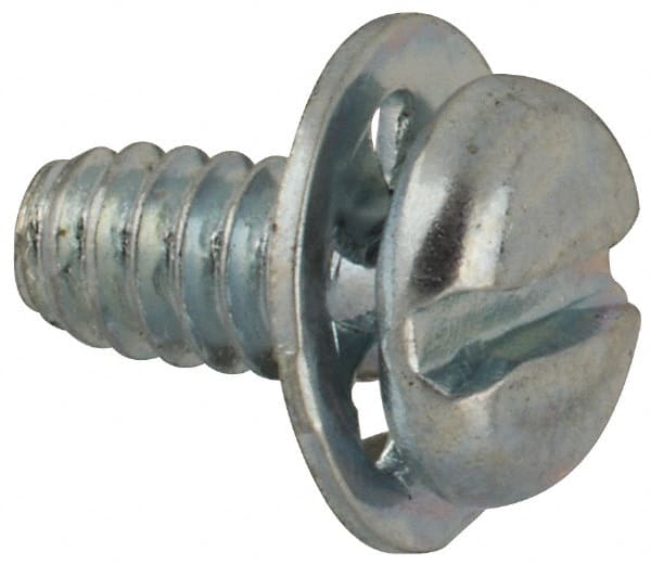 Value Collection - #4-40 UNC, 1/4" Length Under Head Slotted Drive Machine Screw - Pan Head, Grade J82 Steel, Zinc-Plated Finish, Internal Tooth - Exact Tooling