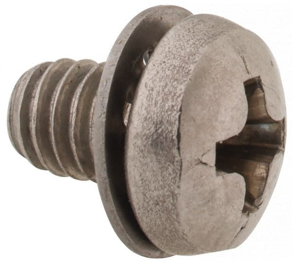 Value Collection - #8-32 UNC, 1/4" Length Under Head Phillips Drive Machine Screw - Pan Head, Grade 18-8 Stainless Steel, Internal Tooth - Exact Tooling
