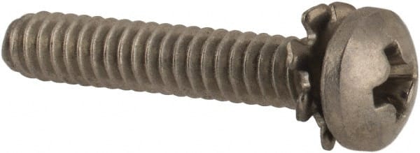 Value Collection - #4-40 UNC, 5/8" Length Under Head Phillips Drive Machine Screw - Pan Head, Grade 18-8 Stainless Steel, External Tooth - Exact Tooling