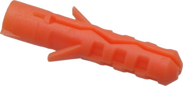 Value Collection - 1/4" Diam, 1-3/16" Long, Plug Drywall & Hollow Wall Anchor - 1/4" Drill, Nylon, Use in Drywall & Hollow Wall - Exact Tooling