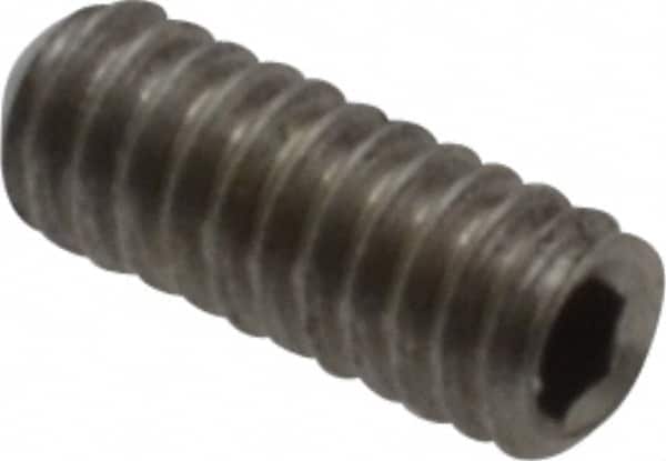 Value Collection - #3-48 UNC, 1/4" OAL, Cup Point Set Screw - Grade 18-8 Stainless Steel, 0.05" Key - Exact Tooling