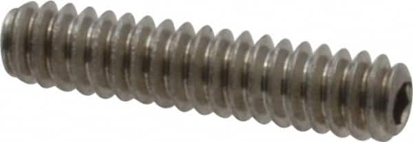 Value Collection - #4-40 UNC, 1/2" OAL, Cup Point Set Screw - Grade 18-8 Stainless Steel, 0.05" Key - Exact Tooling