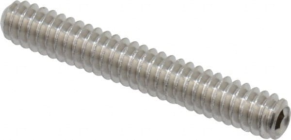Value Collection - #4-40 UNC, 3/4" OAL, Cup Point Set Screw - Grade 18-8 Stainless Steel, 0.05" Key - Exact Tooling