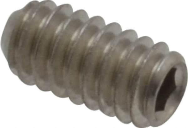 Value Collection - #5-40 UNC, 1/4" OAL, Cup Point Set Screw - Grade 18-8 Stainless Steel, 1/16" Key - Exact Tooling