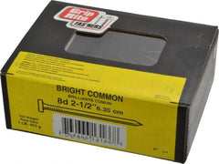 Value Collection - 8D, 10 Gauge, 2-1/2" OAL Common Nails - Ring Shank, Grade 2 Steel, Bright Finish - Exact Tooling