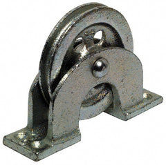 Value Collection - Single Open Upright Mount Guidance Pulley - Sheave, 3-1/4 Inch Outside Diameter, Wire Rope, 1/4 Inch Diameter, 0.209 Inch to 0.22 Inch Mounting Hole Diameter Iron, Galvanized Finish - Exact Tooling