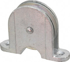 Value Collection - Single Closed Upright Mount Guidance Pulley - Sheave, 3 Inch Outside Diameter, Wire Rope, 3/8 Inch Diameter, 0.235 Inch to 0.246 Inch Mounting Hole Diameter Iron, Galvanized Finish - Exact Tooling